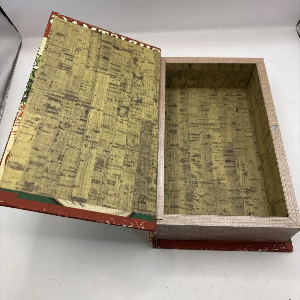 Christmas Cheer Keepsake Storage Book Stash Box Vintage Style Snowman